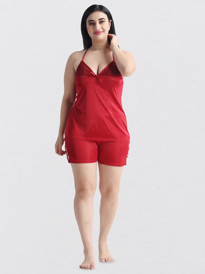 ৬-পিস নাইট ওয়্যার সেট (মেরুন) - Image 6