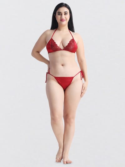 ৬-পিস নাইট ওয়্যার সেট (মেরুন) - Image 7