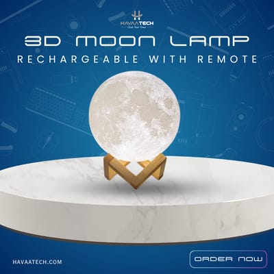 Rechargeable 3D Moon Lamp - 18CM