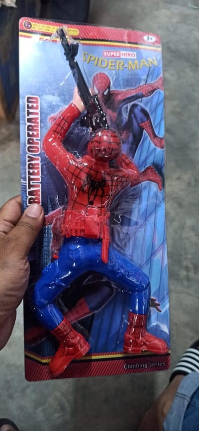 Battery Operated Spider-Man Climbing Toy – Sound & Light Super Hero Toy