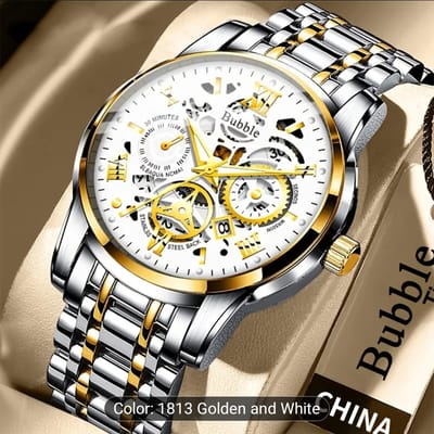 Bubble Quart waterproof wrist Watch For Men High end Light Luxury Versatile 43