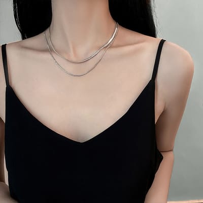 double layer snake bone thin necklace - Image 3
