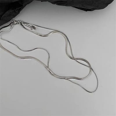 double layer snake bone thin necklace - Image 5