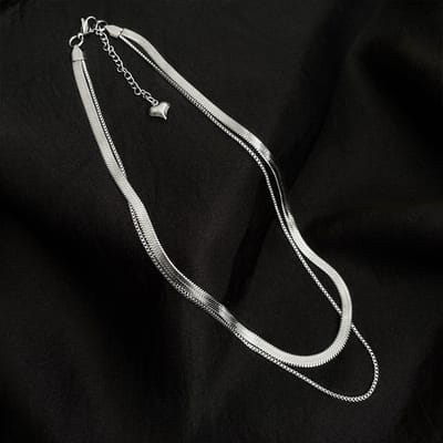 double layer snake bone thin necklace - Image 6