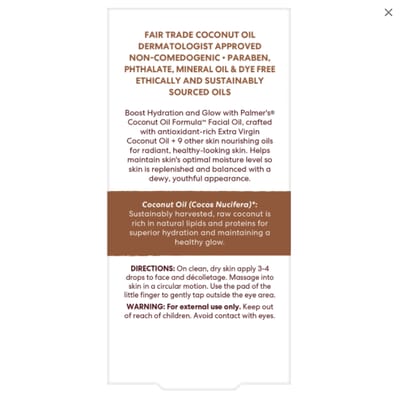 Palmer's Coconut Hydrate Facial Oil, 1fl. oz. - Image 4
