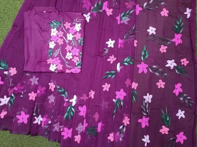 হ্যান্ড প্রিন্ট হাফ সিল্ক কাপল সেট - Image 10