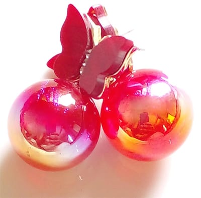 China Butterfly earrings (red)