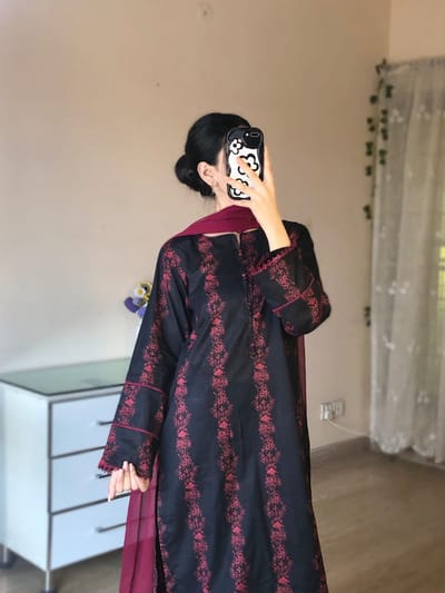 Cotton Black Three Piece