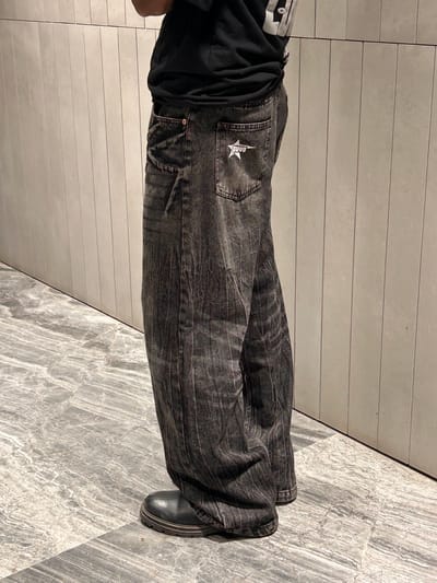 y2k crab whiskers baggy jeans - Image 5