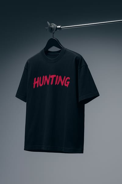 Hunting //unisex //Black Oversized t-shirt - Image 1