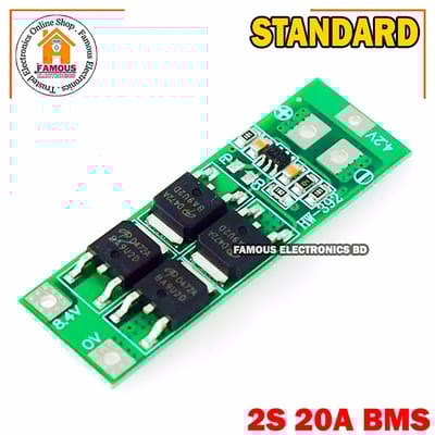 2S BMS 20A Circuit Module 8.4v Li-Ion Battery Protection Board-Standard