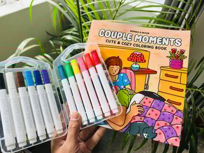 12 Acrylic Brush Pen + One Book (Combo)