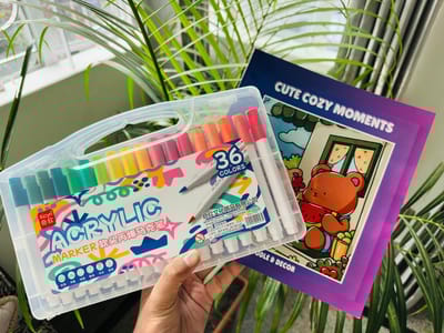 36 Acrylic Brush Pen + One Book (Combo)