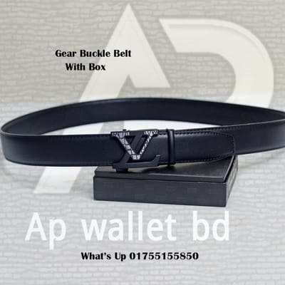 Louis Vuitton Premium Quality Leather Gear Buckle Belt With Box