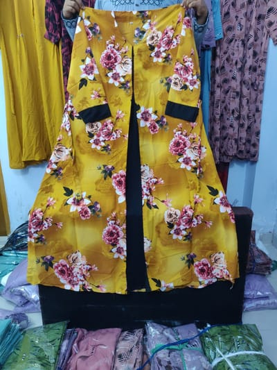 দুবাই চেরি ডিজিটাল প্রিন্ট বোরকা - Image 3