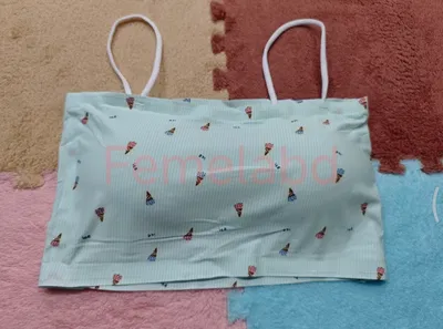 Ice Silk printed Crop Tops For Women Soft No Wire One-Piece Brassiere Seamless Beauty Bra Summer Wrap Chest Female Lingberries Bandeau Top