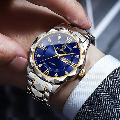 BINBOND Waterproof Luminous Dual Calendar Watch Men's