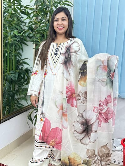 ডিজিটাল প্রিন্ট থ্রি পিস - Image 1