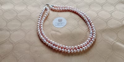 Button shape Pearl Necklace