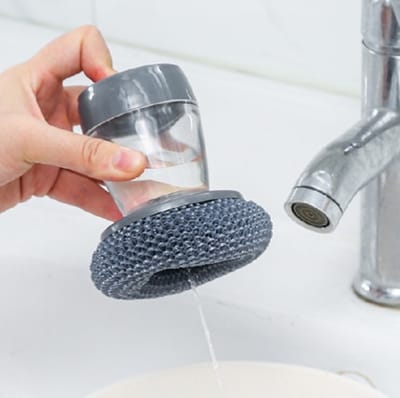 Kitchen DishWashing Brush Pot Dish Brushes with Washing Up Liquid Soap Dispenser Pot Dish Cleaning Brush Kitchen