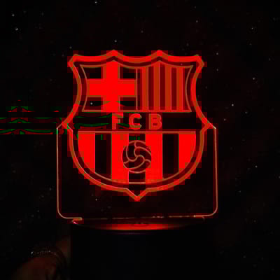 GearUP Acrylic Multicolor Night Lamp – FC Barcelona – Black