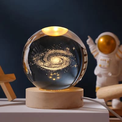 3D Crystal Ball – Galaxy (7 Color Base)