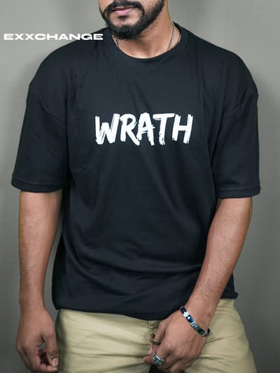 WRATH //unisex //Black Oversized t-shirt - Image 1
