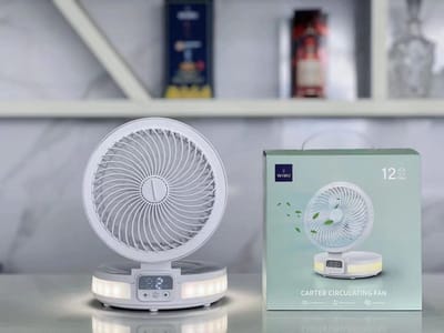 WiWu FS05 Rechargeable fan (4000mAh battery, LED Display Controll Panel)- White Color