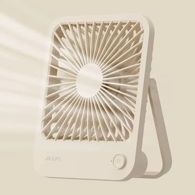 JISULIFE FA26 Rechargeable Ultra Thin Desktop Fan – Brown Color