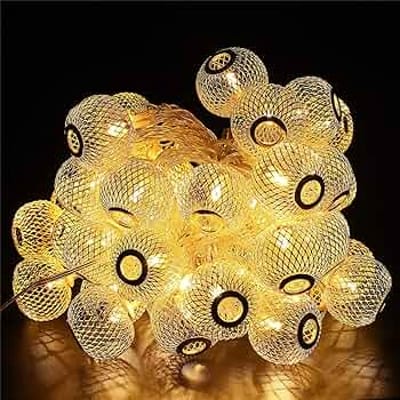 BALL SHAPE STEEL CASE FAIRY LIGHTS 2 (20 Pcs., 15 Feet)