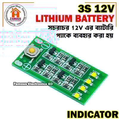 3s 12V Lithium-Ion Battery Level Indicator Module Circuit