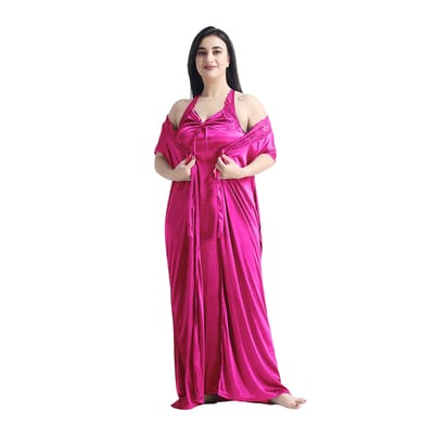4 Part Premium Nightwear Combo ( Dark Pink) - Image 3
