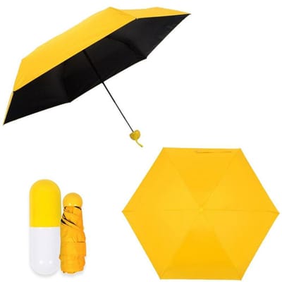 Folding Umbrella with Cute Capsule Case - Image 3