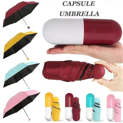 Folding Umbrella with Cute Capsule Case - Image 1