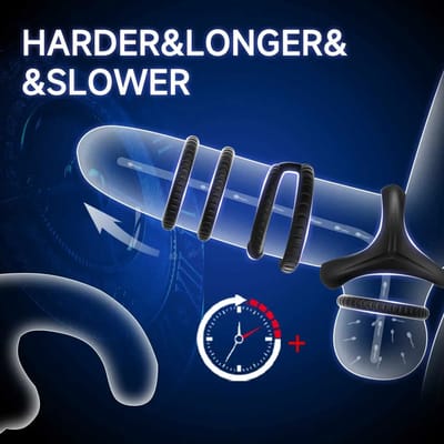 Premium Silicone Combination Cock Ring for Men - Image 3