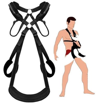 Adjustable BDSM Position Restraint Strap with Neck & Leg Support - Image 1