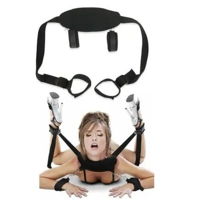 Adjustable BDSM Position Restraint Strap with Neck & Leg Support - Image 1