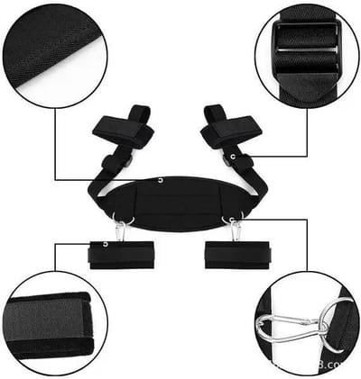 Adjustable BDSM Position Restraint Strap with Neck & Leg Support - Image 6