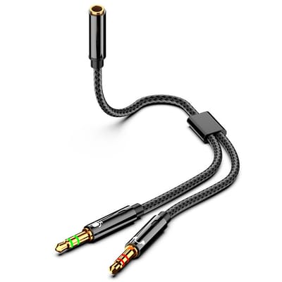Desktop Computer Headphone Adapter Cable Microphone Two-In-One Conversion Mobile Phone Headset Splitter Audio One-To-Two - Duel to combo port 3.5mm
