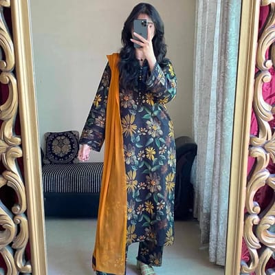 ফুল-বাহার ফ্লোরাল থ্রি-পিস সেট - Image 1