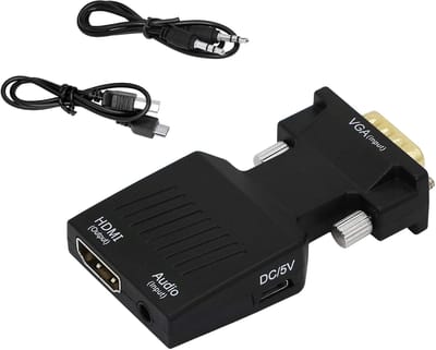 VGA to HDMI Adapter with Audio – 1080p Converter for PC, Laptop, Projector, Monitor