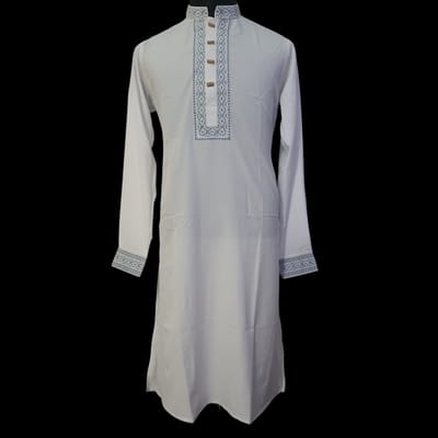 Premium Embroidery Punjabi (White)