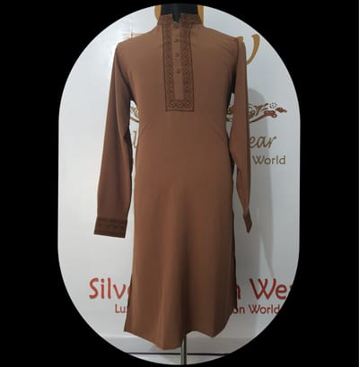 Premium Embroidery Punjabi (Brown)