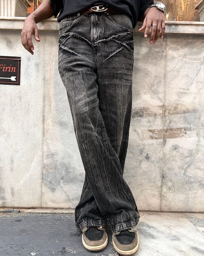 y2k crab whiskers baggy jeans - Image 1