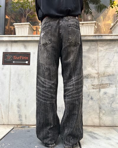 y2k crab whiskers baggy jeans - Image 2