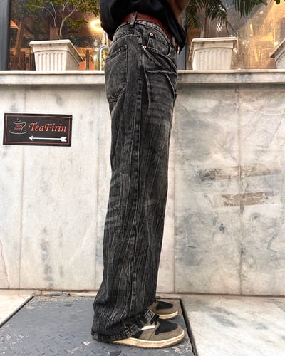 y2k crab whiskers baggy jeans - Image 4