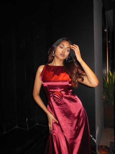 Rosé Satin Dress - Image 5