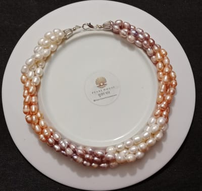 4 Layer Multi colour Pearl Necklace