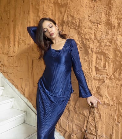 Navy Blue Ribbed Set - Image 1