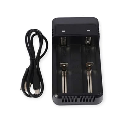 Universal Dual‑Slot USB Lithium‑Ion Battery Charger – Micro‑USB Powered (32650 / 26650 / 18650 / 16340) S0206
